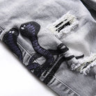 Slim Fit Džíny s Výšivkou - Ciele